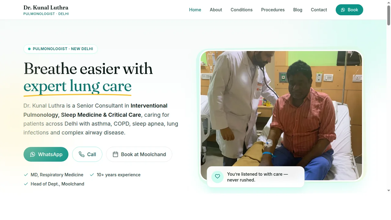 Dr. Kunal Luthra — Senior pulmonologist, Delhi