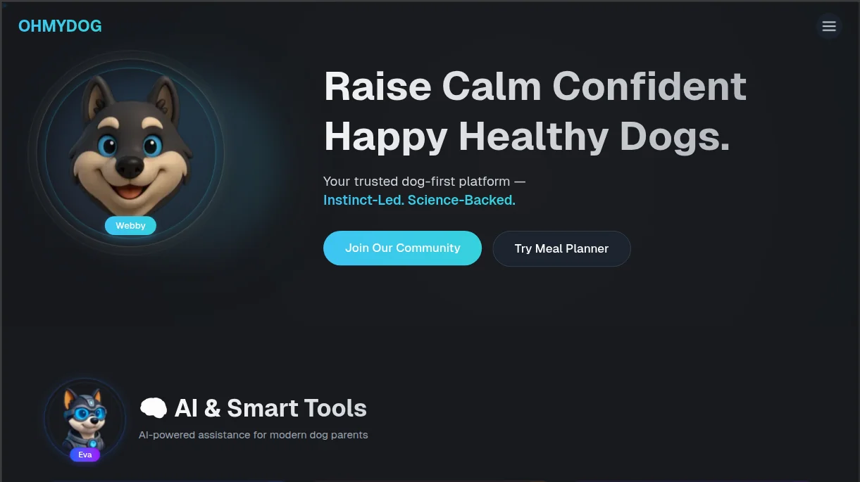 OhMyDog.Rocks — AI-powered dog care platform