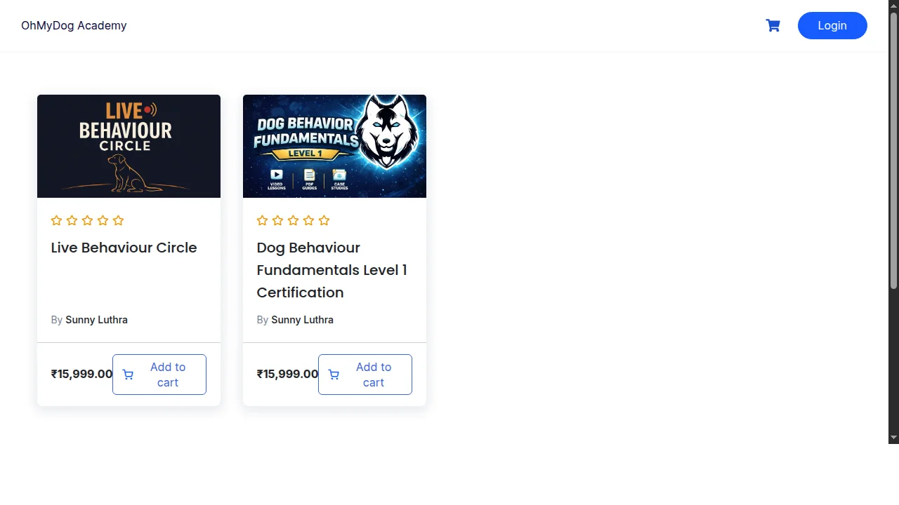 OhMyDog Academy — Dog behaviour certification platform