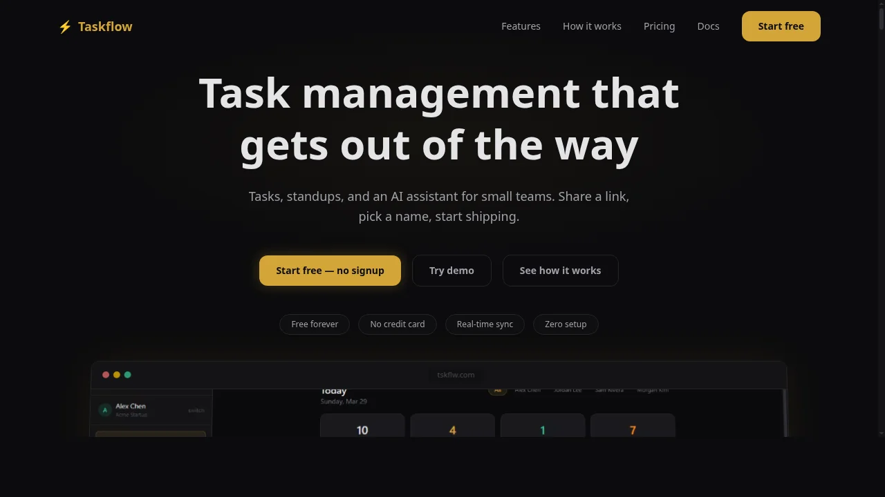 TaskFlow — Open-source real-time task manager